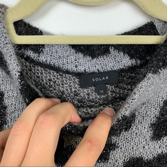 Solar Gray Leopard Print Wool Long Sweater - Picture 7 of 12